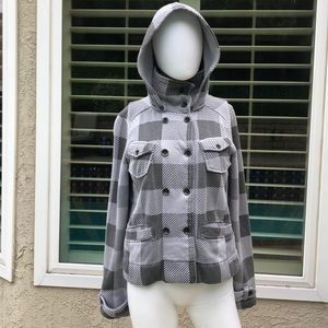 Hurley Gray Hooded ButtonUp Cotton Jacket Sz Med
